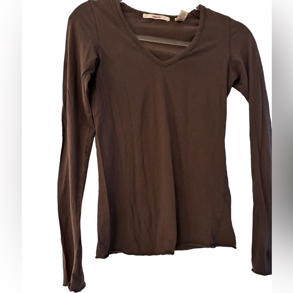 Vintage Levi’s V Neck Long Sleeve Tee with Bell Sleeves Sz XS